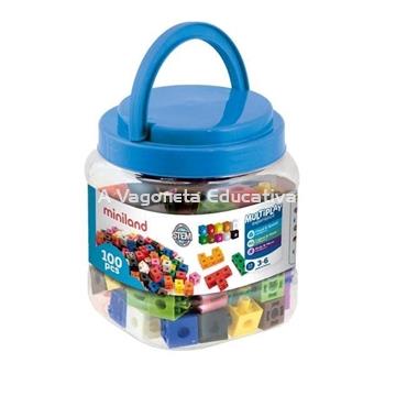 CUBOS MULTILINK 2x2 BOTE 100 PIEZAS - Imagen 1