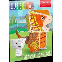 DINO PARASAUROLOPHUS CABEZA CUBO PARA COLOREAR - Imagen 1