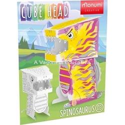 DINO SPINOSAURUS CABEZA CUBO PARA COLOREAR - Imagen 1