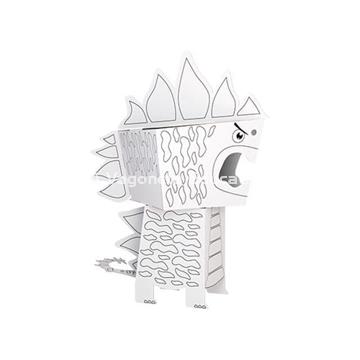 DINO STEGOSAURIO CABEZA CUBO PARA COLOREAR - Imagen 2