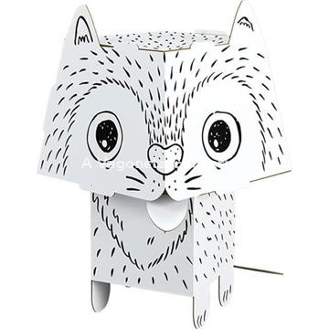 GAT@ CABEZA CUBO PARA COLOREAR - Imagen 1