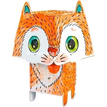 GAT@ CABEZA CUBO PARA COLOREAR - Imagen 2