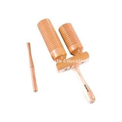 GÜIRO DE DOS TONOS DE MADERA - Imagen 1