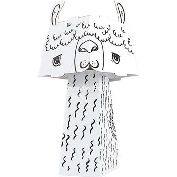 LLAMA CABEZA CUBO PARA COLOREAR - Imagen 1