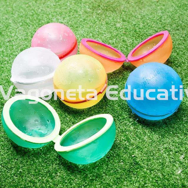 PACK 6 GLOBOS DE AGUA REUTILIZABLES TRASLÚCIDOS - Imagen 1