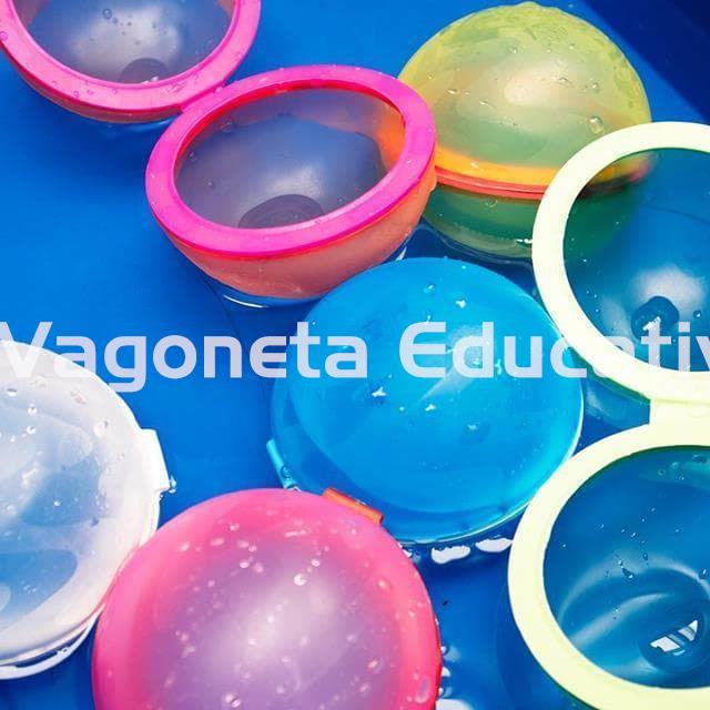 PACK 6 GLOBOS DE AGUA REUTILIZABLES TRASLÚCIDOS - Imagen 2