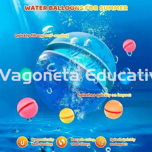 PACK 6 GLOBOS DE AGUA REUTILIZABLES TRASLÚCIDOS - Imagen 4