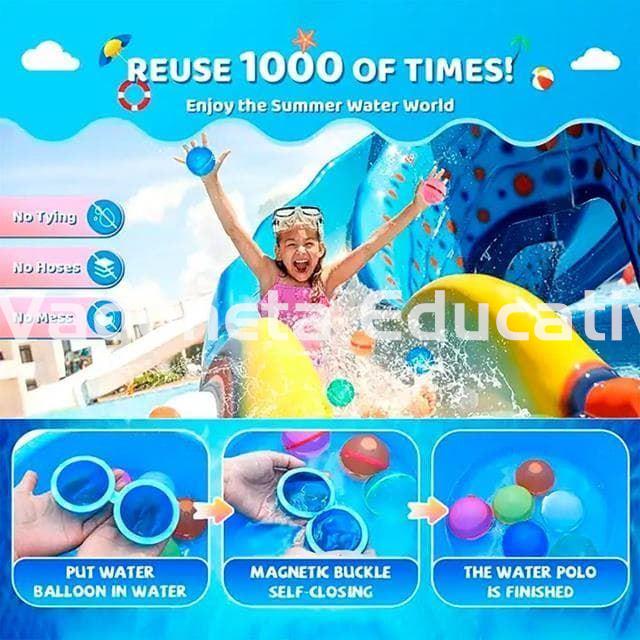 PACK 6 GLOBOS DE AGUA REUTILIZABLES TRASLÚCIDOS - Imagen 5