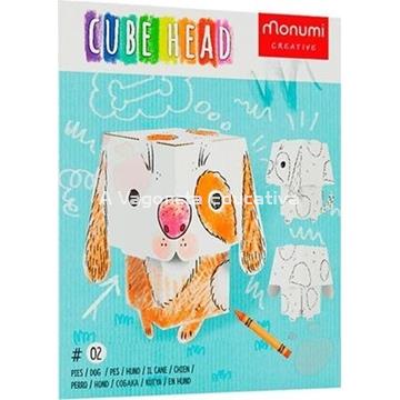 PERRO CABEZA CUBO PARA COLOREAR - Imagen 1