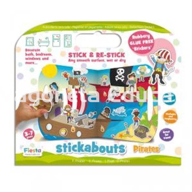 PIRATAS KIT DE PEGATINAS REUTILIZABLES CON SOPORTE STICKABOUTS - Imagen 1