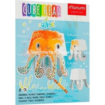 PULPO CABEZA CUBO PARA COLOREAR - Imagen 1