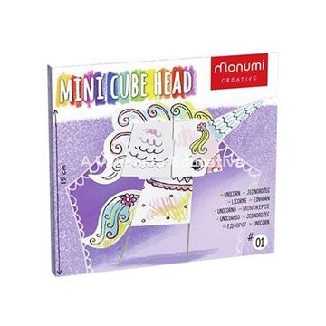 UNICORNIO MINI CABEZA CUBO PARA COLOREAR - Imagen 1