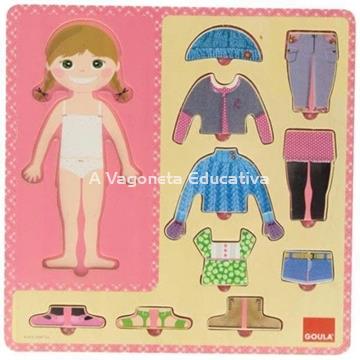 VESTIR NIÑA ENCAJE DE MADERA - Imagen 1